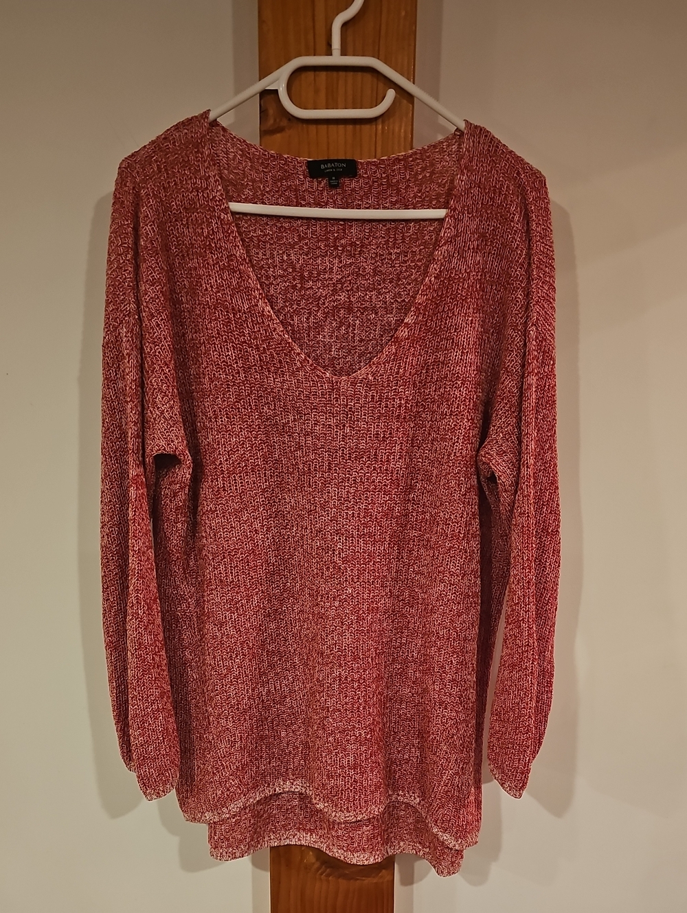 Babaton Linen V-Neck Knit Sweater